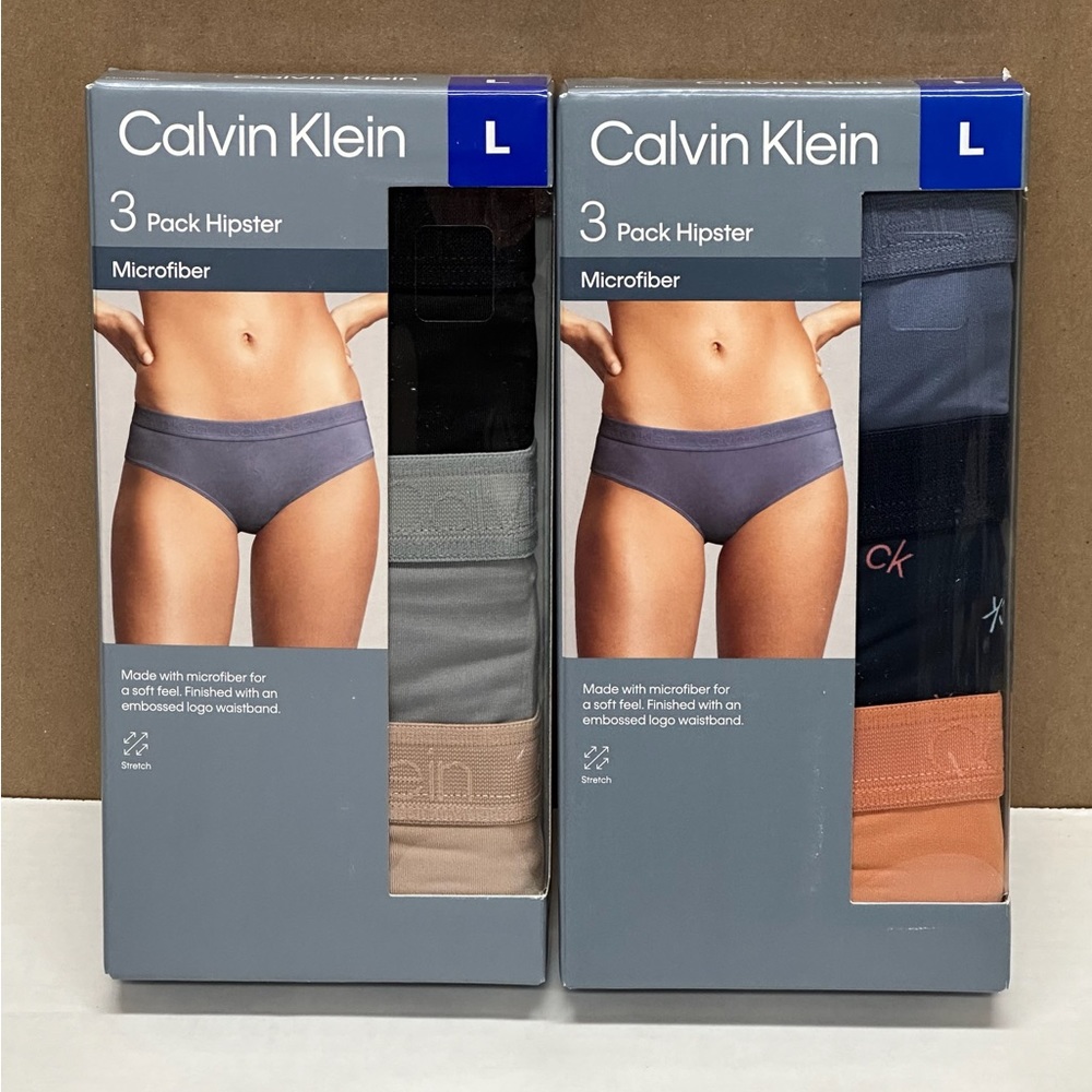 NEW - Womens Calvin Klein 3-pack microfiber underwear (x2)